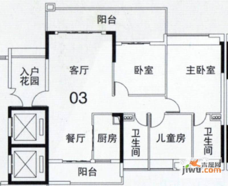 越秀·滨海珺城南沙滨海花园八期隽城滨海隽城2栋标准层03单元3室2厅2