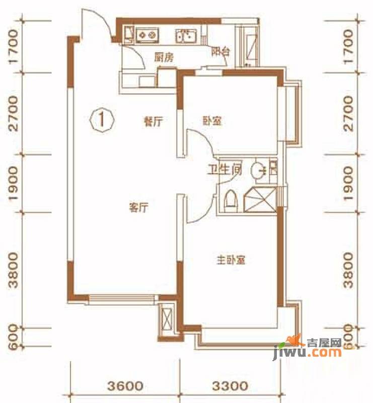 沈阳恒大绿洲沈阳恒大绿洲户型图2室2厅1卫