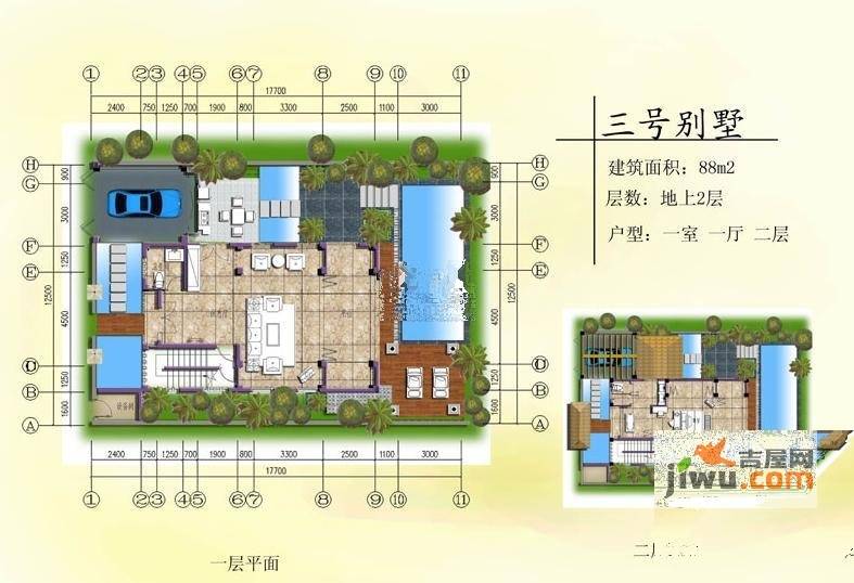 七仙别墅雨林户型温泉v别墅瑶池3号酒店别墅图(已售完)1室1厅联排别墅与三别墅拼图片