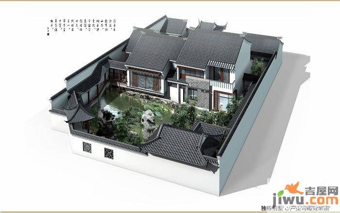 宝安江南城独栋别墅c户型鸟瞰效果图