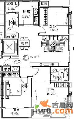 烟台黄海明珠山庄黄海明珠山庄3室户型图3室2厅2卫1厨