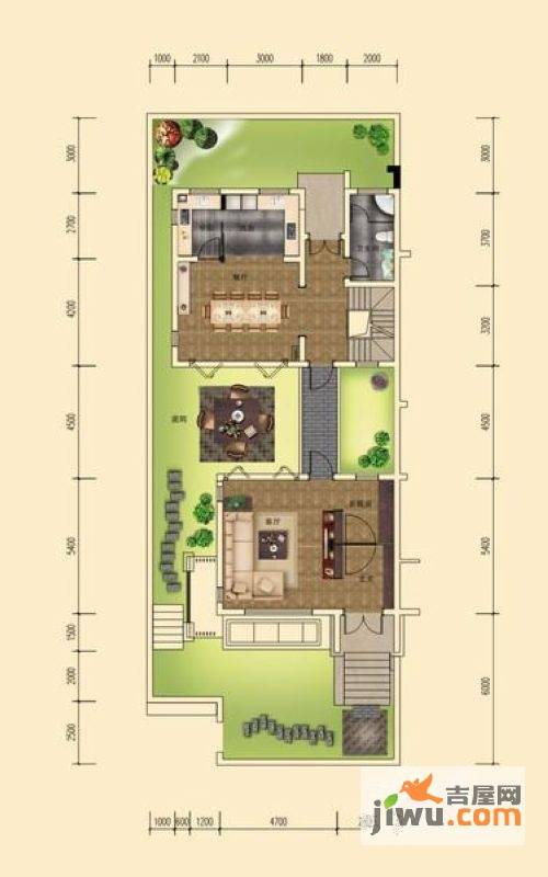 桂林公馆原乡墅三进两院大宅墅(p1)一层户型2室1厅1卫1厨