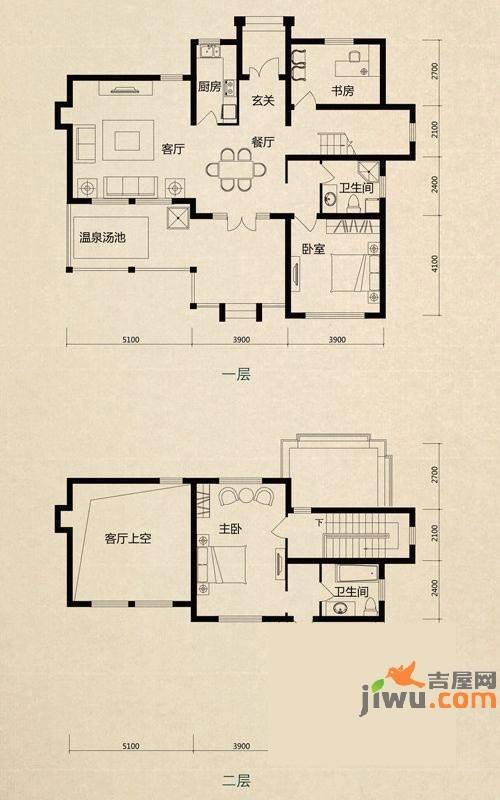 美芦庄园3室1厅2卫164.4㎡户型图