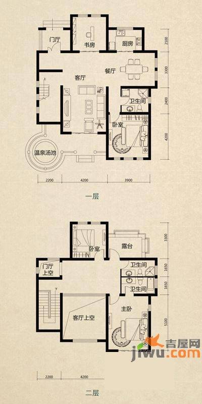 美芦庄园3室2厅3卫215.4㎡户型图