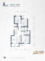 北京城建徜徉集3室2厅1卫95㎡户型图