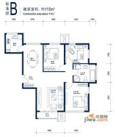 北京城建徜徉集3室2厅1卫110㎡户型图