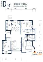 北京城建徜徉集3室2厅2卫139㎡户型图
