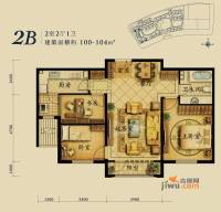 融科钧廷2室2厅1卫100㎡户型图