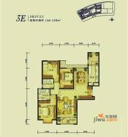 融科钧廷3室2厅2卫145㎡户型图