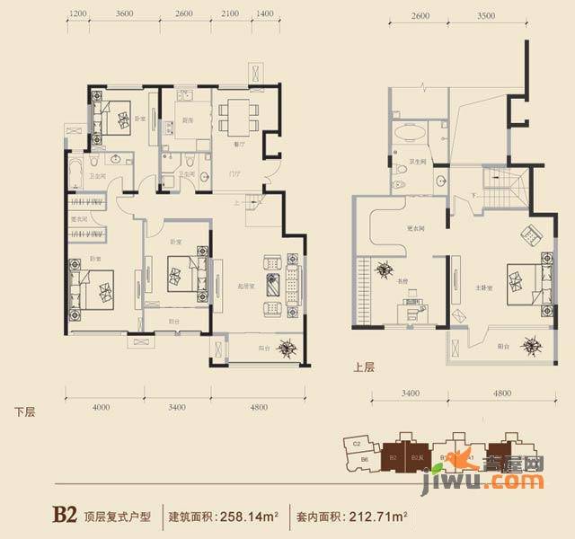 博悦府5室3厅2卫258.1㎡户型图