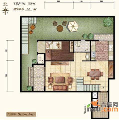 阳光邑上2室2厅2卫135㎡户型图