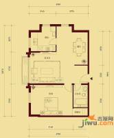 中海城香克林1室2厅1卫78.9㎡户型图