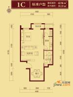 中海城香克林1室1厅1卫66㎡户型图