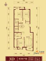 中海城香克林3室1厅2卫145.3㎡户型图