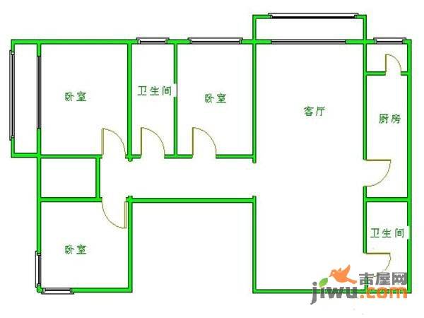 沄沄国际家园3室1厅2卫户型图