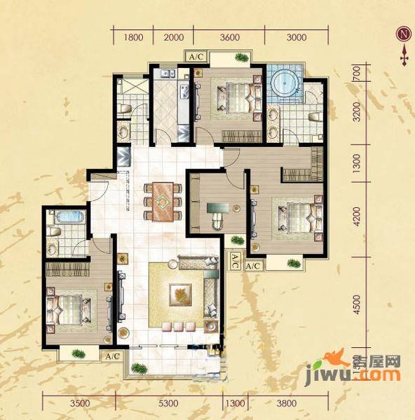 珠江拉维小镇3室2厅2卫185㎡户型图