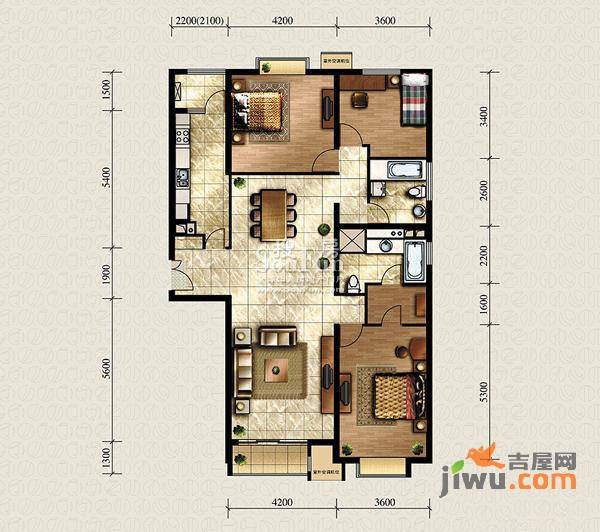 国风上观3室2厅2卫175㎡户型图