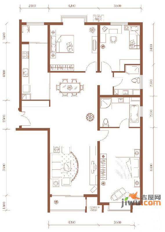 国风上观3室3厅3卫176㎡户型图