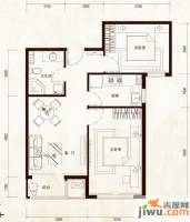 京汉铂寓2室1厅1卫75.8㎡户型图