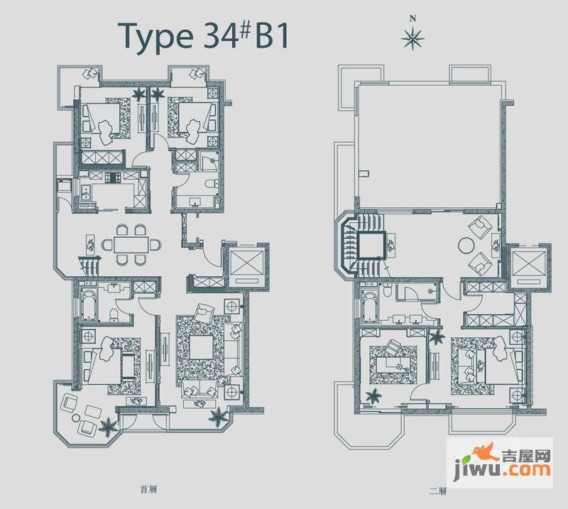 山水LAVIE5室2厅3卫户型图