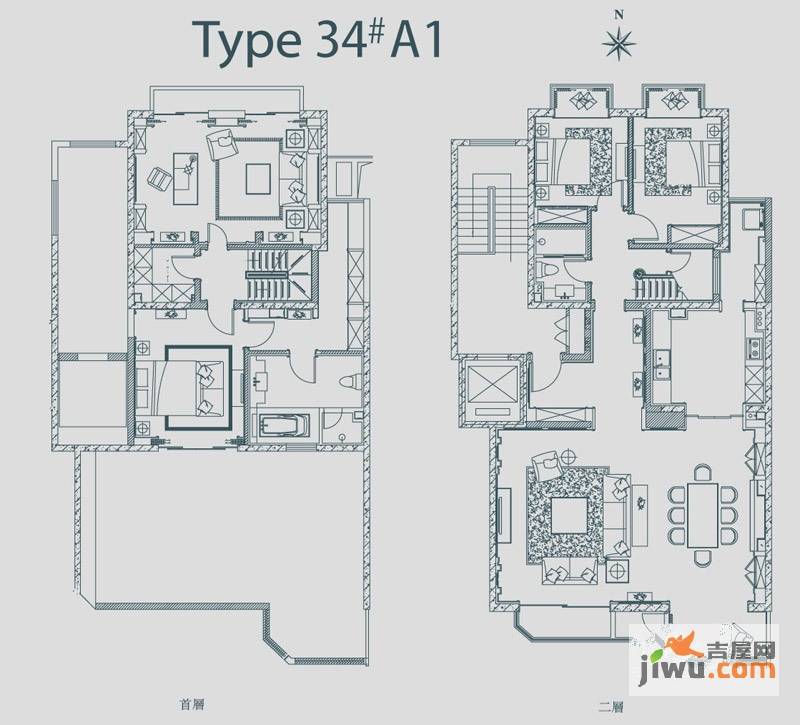 山水LAVIE3室2厅2卫户型图