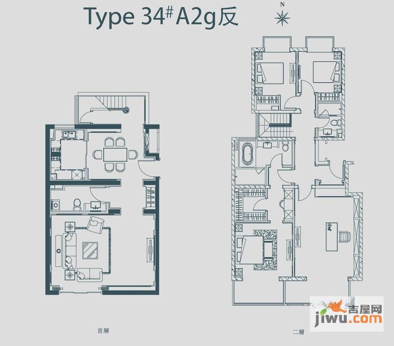 山水LAVIE4室2厅2卫户型图