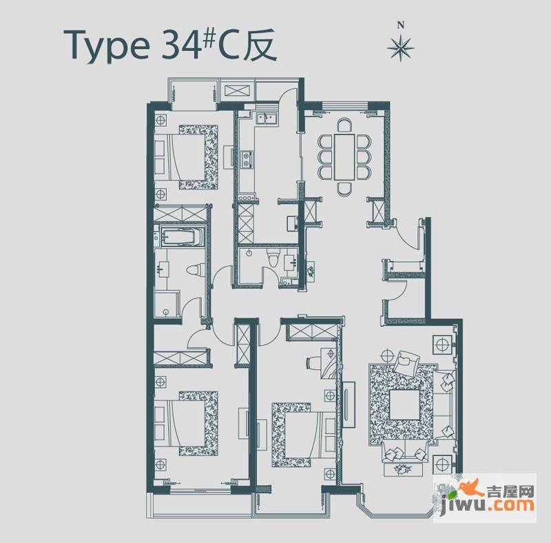 山水LAVIE3室2厅2卫户型图