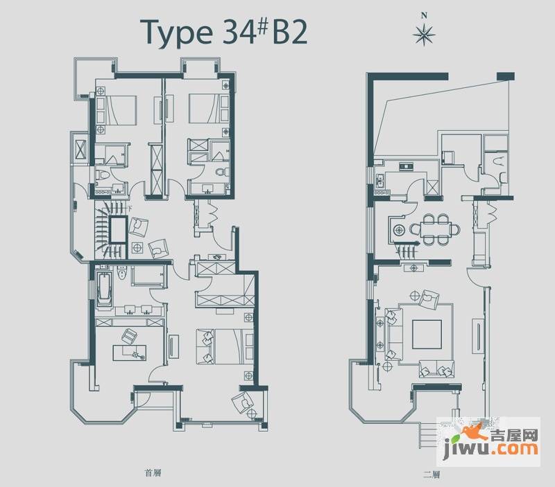 山水LAVIE4室2厅3卫户型图