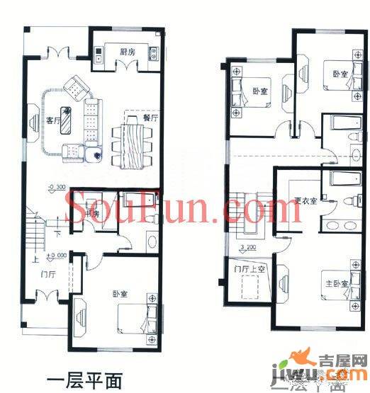 提香草堂4室2厅3卫202.7㎡户型图