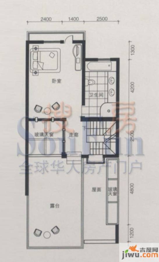 靠山居艺墅1室0厅1卫户型图