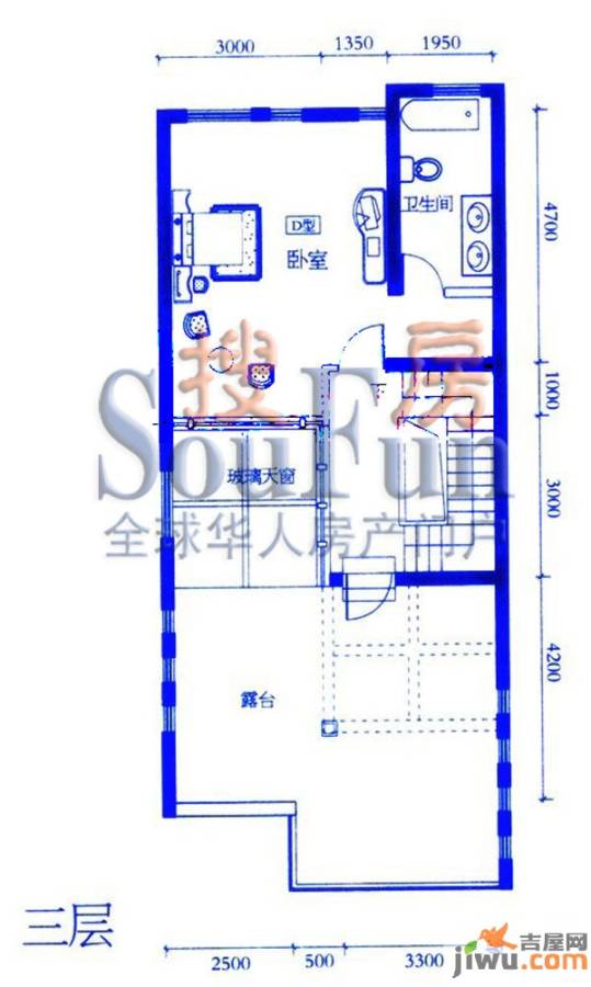 靠山居艺墅1室0厅1卫户型图