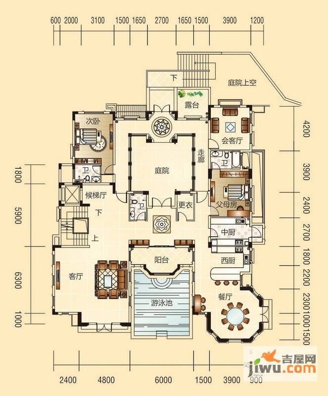 绿茵温莎堡五期6室4厅6卫11.4㎡户型图