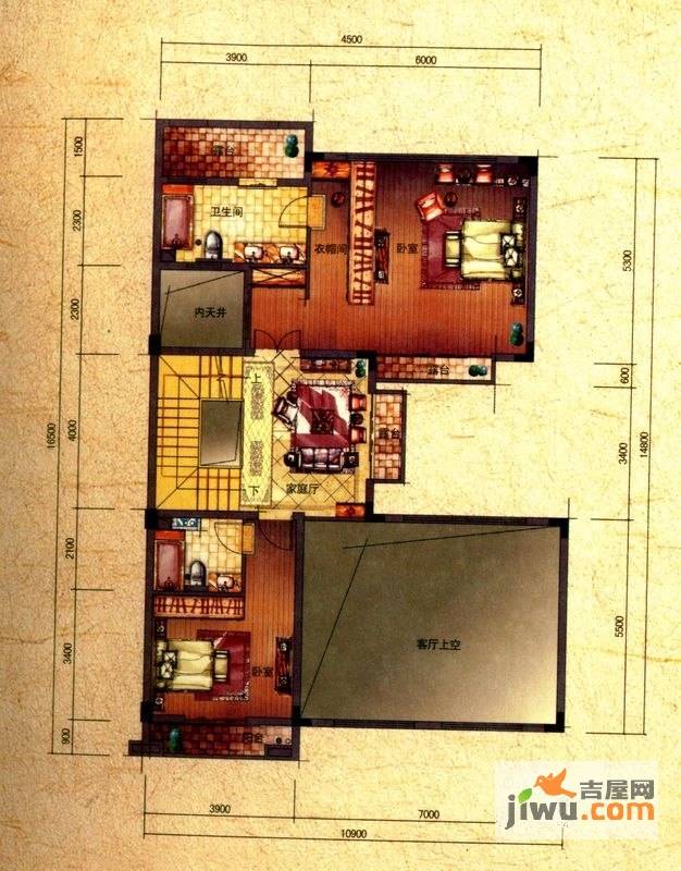 葡萄庄园6室3厅5卫338㎡户型图