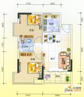 誉轩2室2厅1卫63.5㎡户型图
