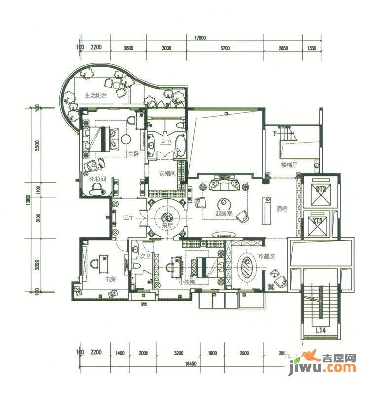 御花苑天珺湾6室3厅3卫436㎡户型图