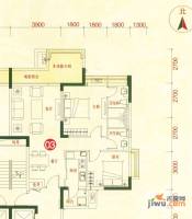 时富城东世家2室2厅2卫91.8㎡户型图