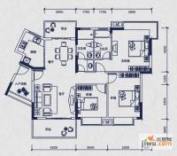 丰泽园3室2厅2卫126.8㎡户型图