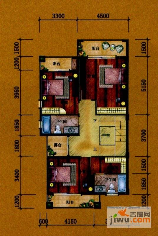 丰泰观山碧水二期5室2厅4卫367㎡户型图