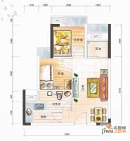 美高春天里2室2厅1卫46.6㎡户型图