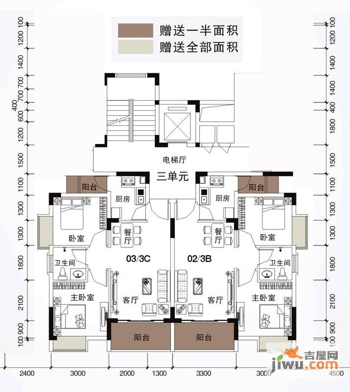 月半弯二期曦悦2室2厅1卫60.4㎡户型图