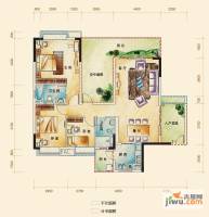 鹏达御西湖3室2厅2卫136.9㎡户型图