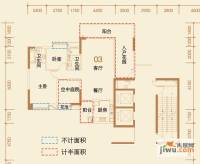 鹏达御西湖2室2厅2卫124㎡户型图