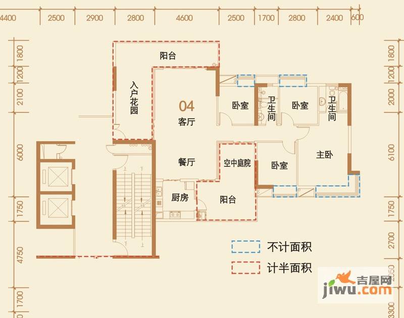 鹏达御西湖4室2厅2卫155㎡户型图