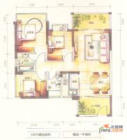 华晟豪庭3室2厅2卫100.4㎡户型图