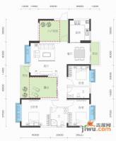 惠东金河湾花园3室2厅2卫129.3㎡户型图