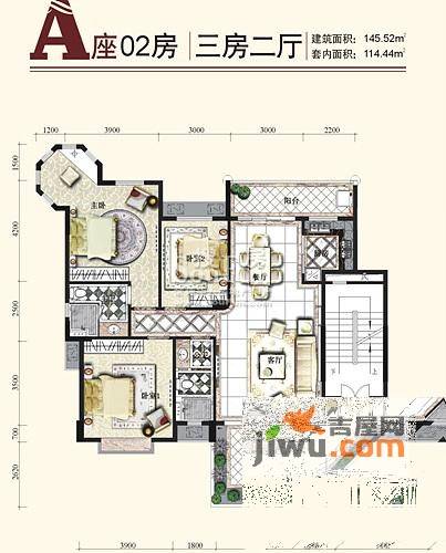 日升昌阳光御园3室2厅0卫145.5㎡户型图