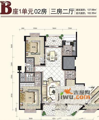 日升昌阳光御园3室2厅0卫127.7㎡户型图