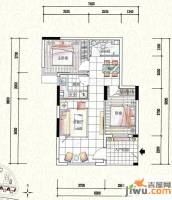 金山湖国墅园2室2厅1卫68㎡户型图
