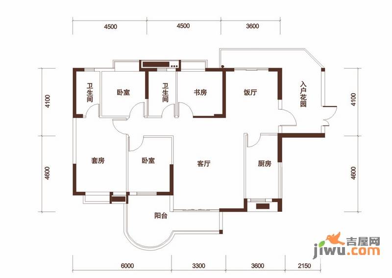 御景半岛4室2厅2卫140.3㎡户型图