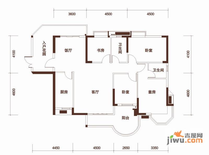 御景半岛4室2厅2卫146.9㎡户型图